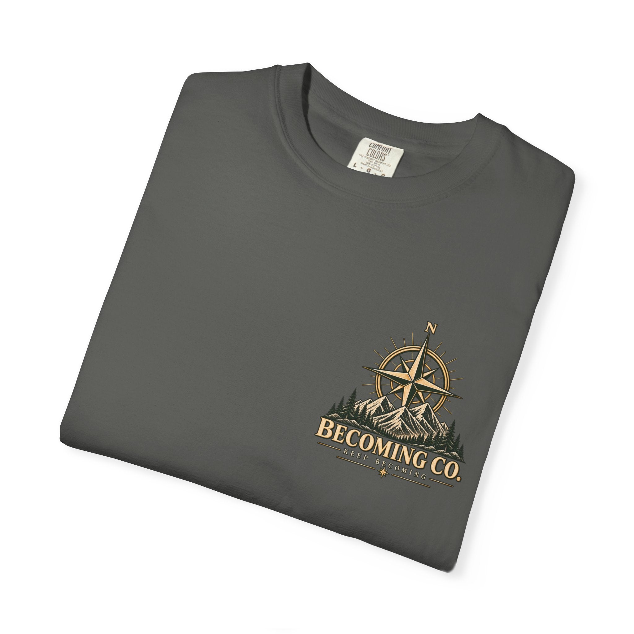 Keep Becoming Unisex Graphic Tee | Vintage Mountain Compass Shirt | Becoming Co.