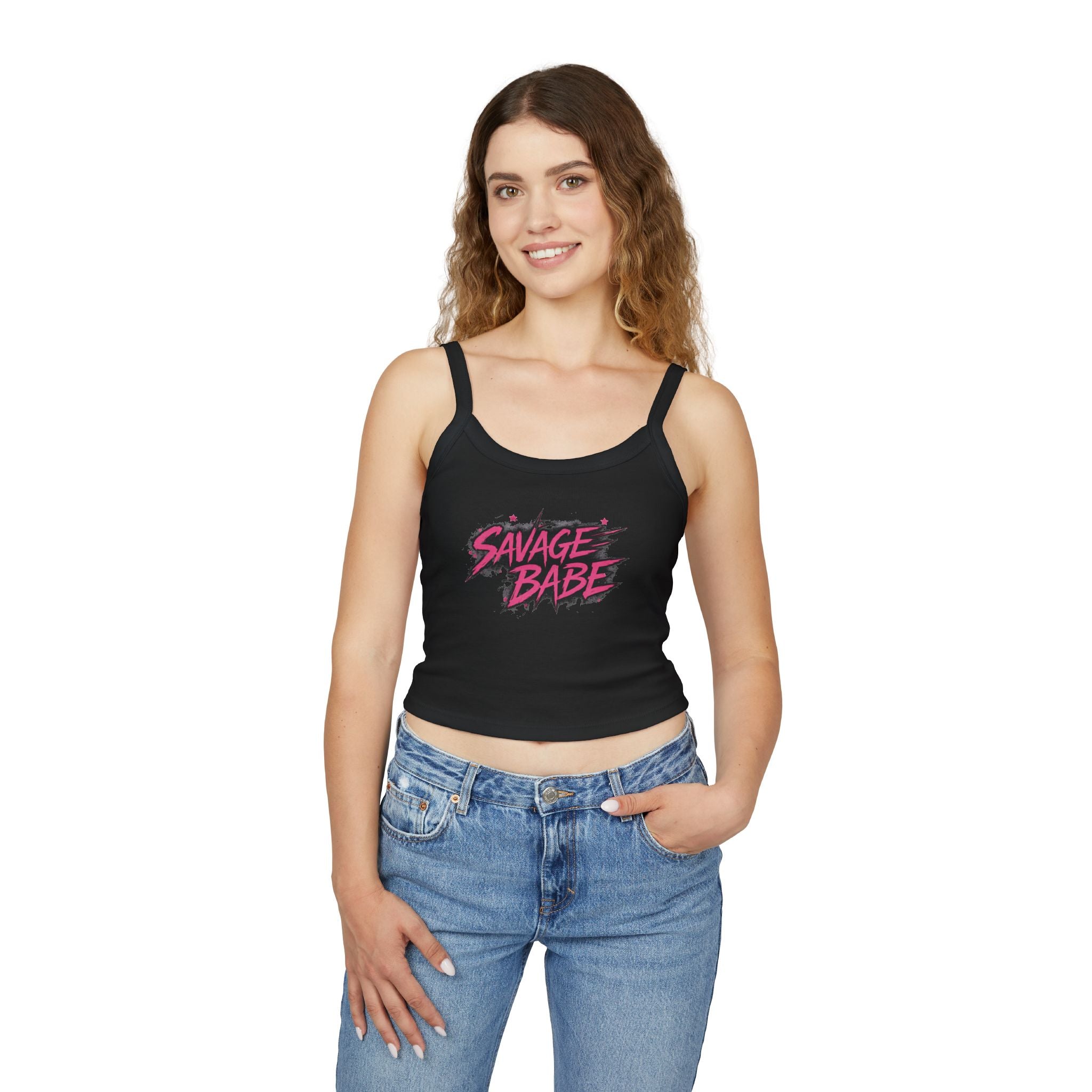 Savage Babe Tank Top | Edgy Graphic Shirt | Black Aesthetic Crop Tank | Streetwear Outfit | Bold Statement Top