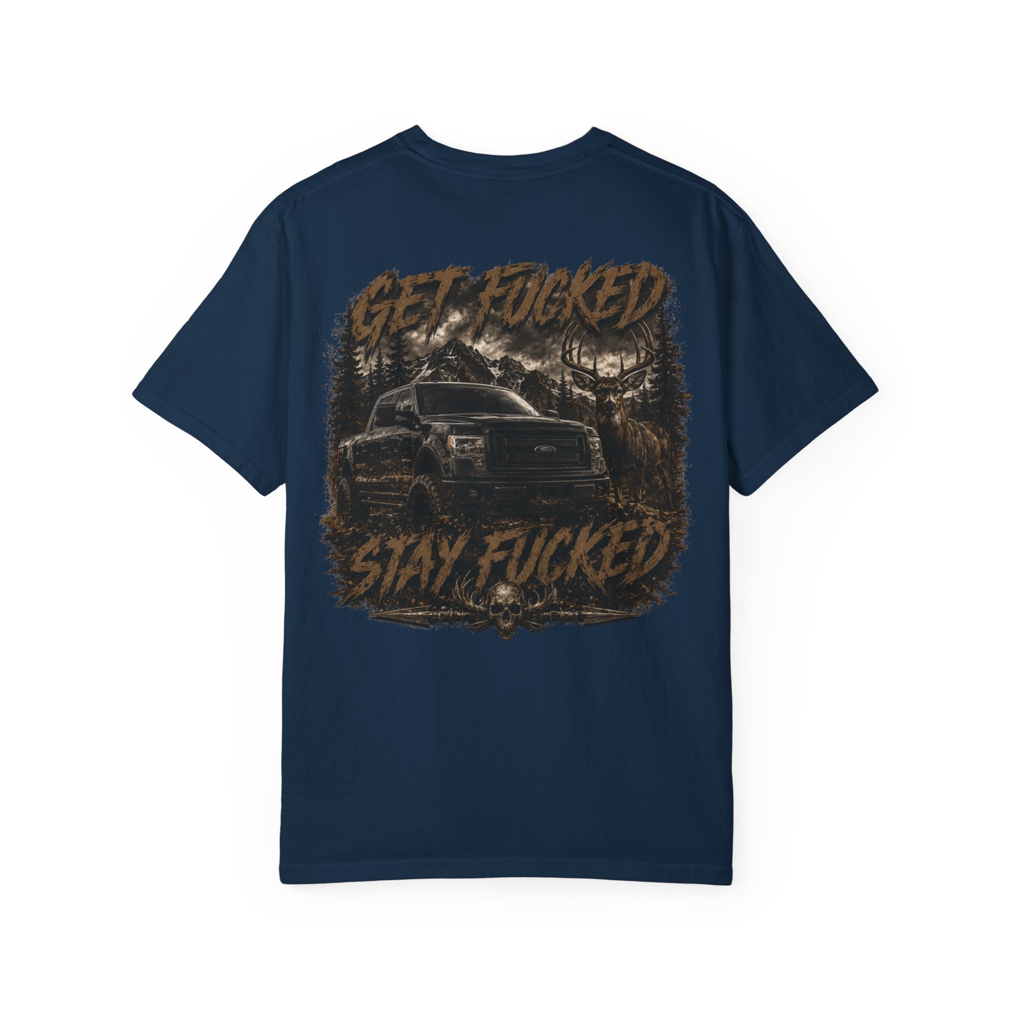 Built Different Hunting Shirt | GF Skull Logo Tee | Truck & Mule Deer Graphic Shirt