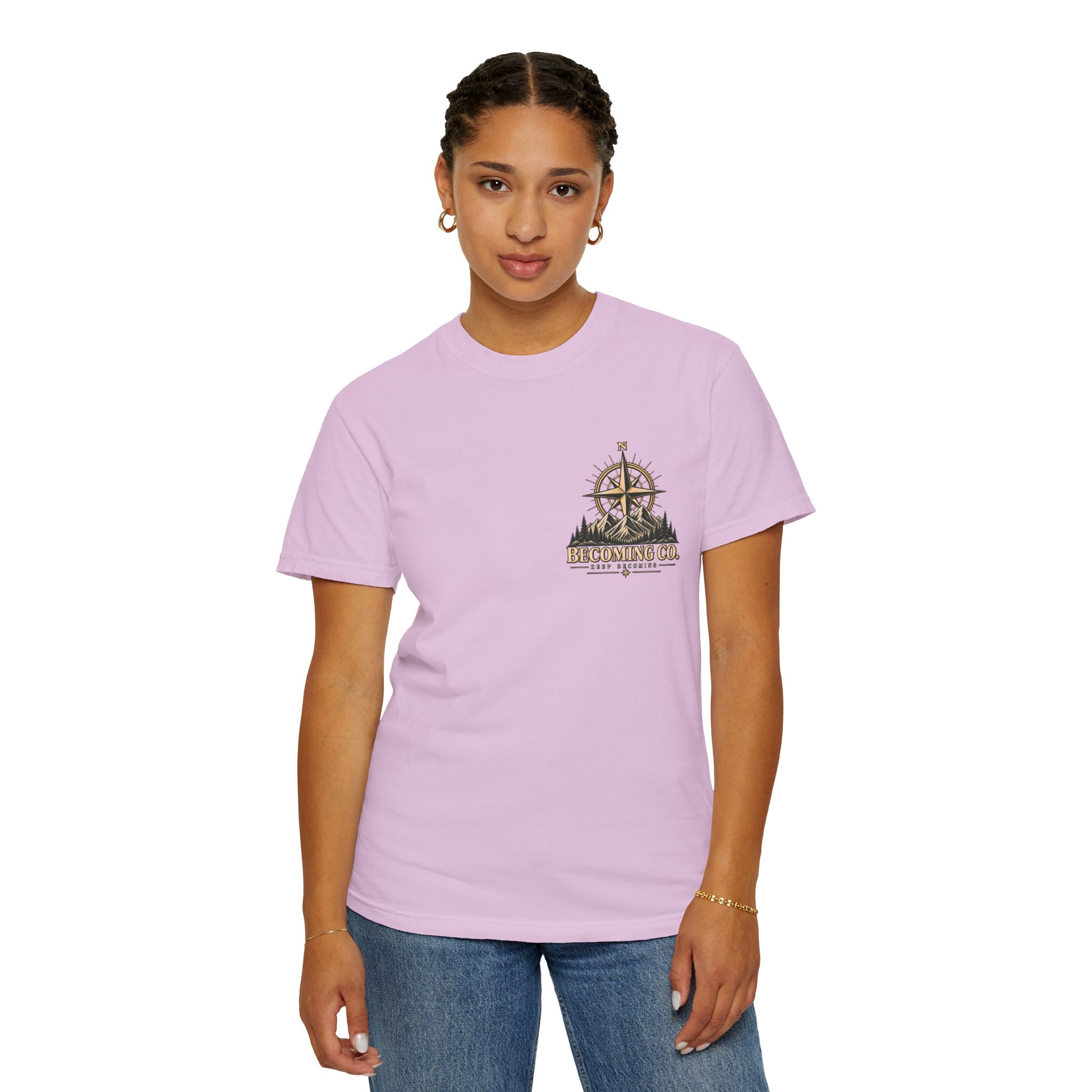 Keep Becoming Unisex Graphic Tee | Vintage Mountain Compass Shirt | Becoming Co.