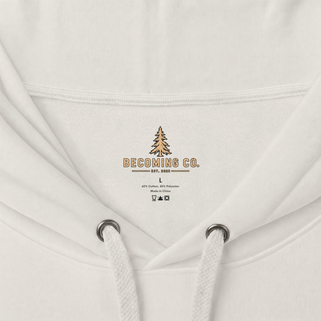 Becoming Co. Keep Becoming Mountain Compass Hoodie | Rugged Outdoor Unisex Hoodie
