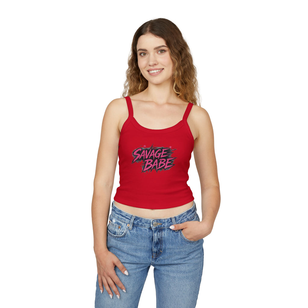 Savage Babe Tank Top | Edgy Graphic Shirt | Black Aesthetic Crop Tank | Streetwear Outfit | Bold Statement Top