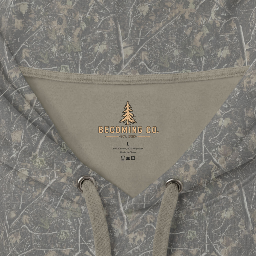 Becoming Co. Keep Becoming Mountain Compass Hoodie | Rugged Outdoor Unisex Hoodie