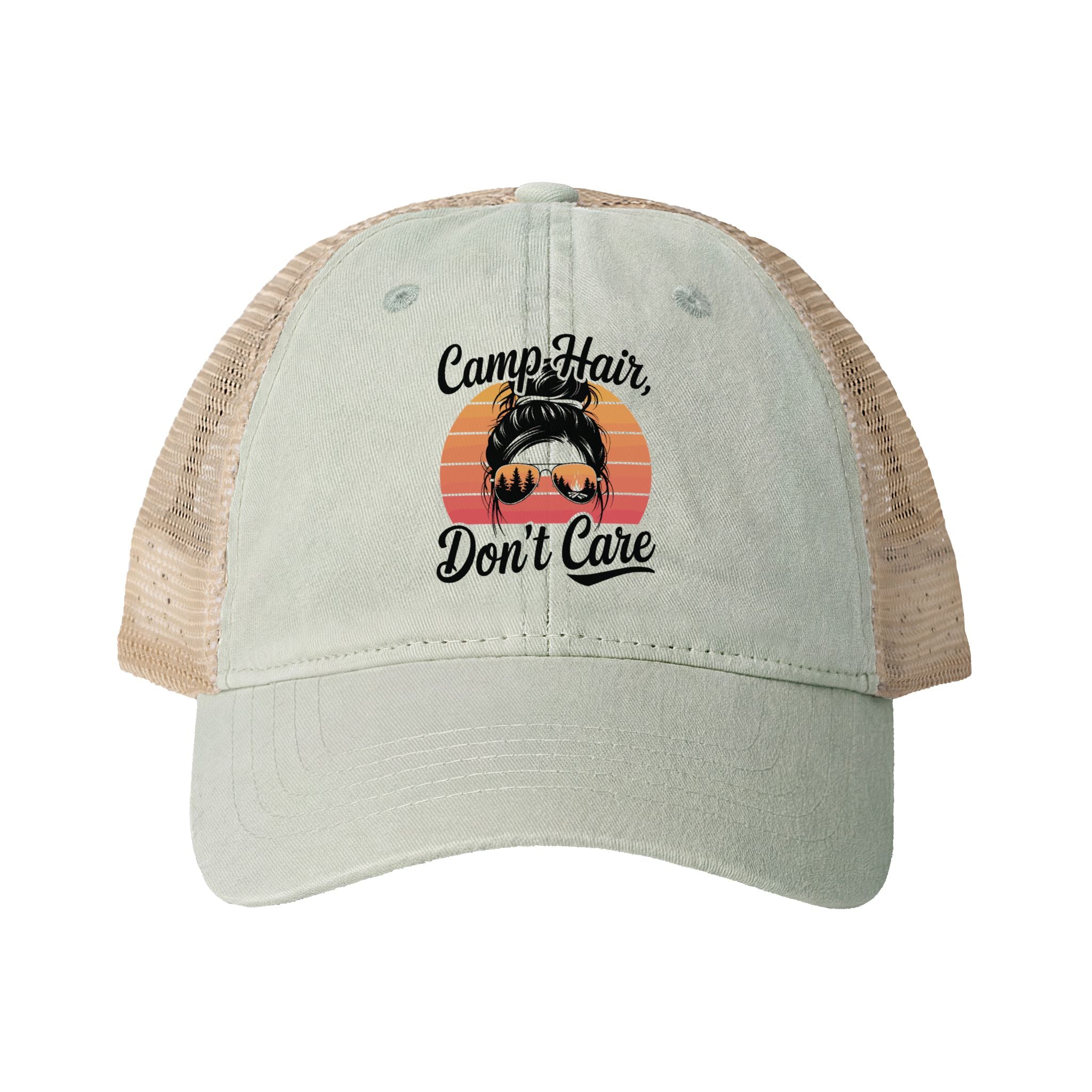 Vintage Washed Ponytail Hat – Women’s Mesh Back Cap | Leopard Print Brim | Casual Summer Baseball Hat