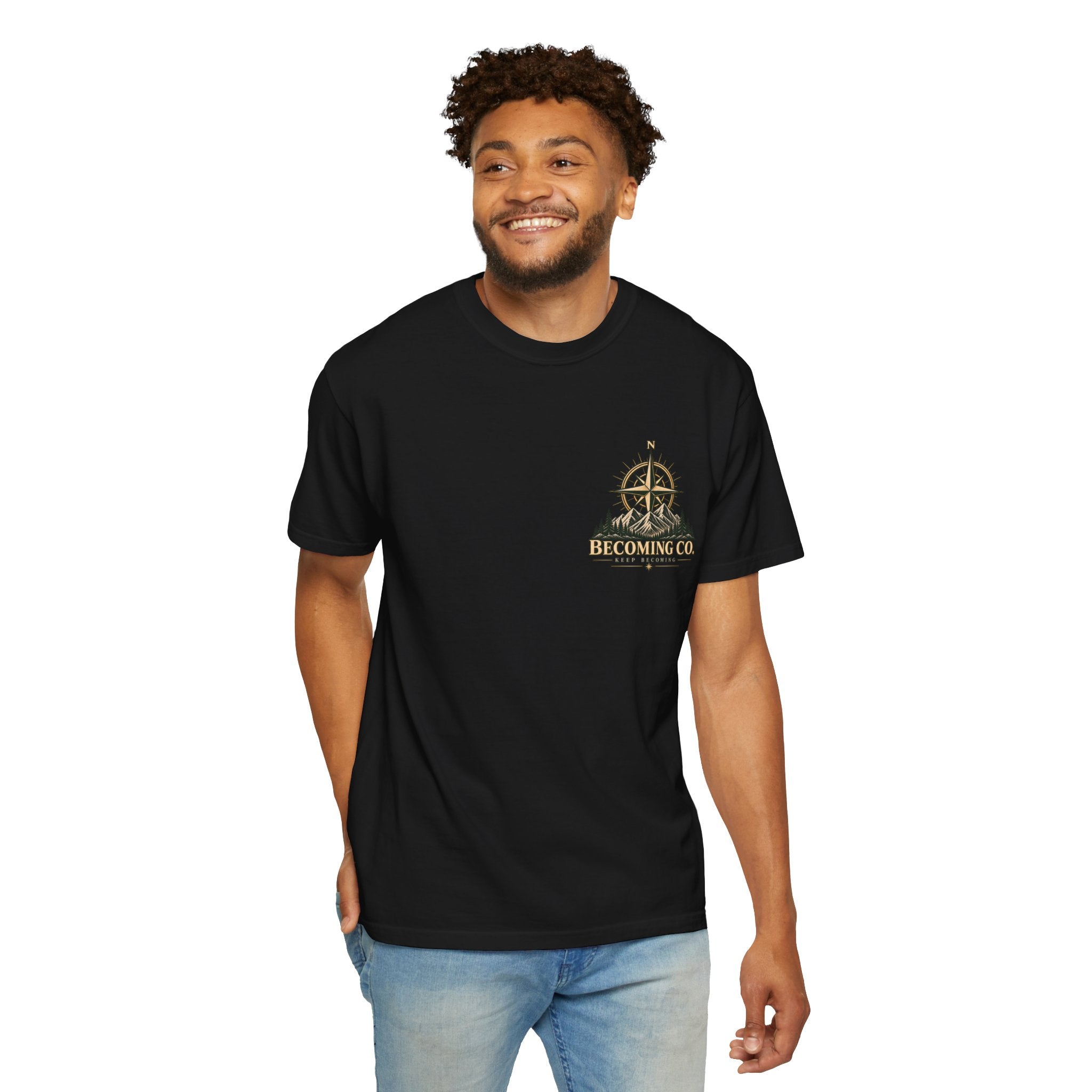 Keep Becoming Unisex Graphic Tee | Vintage Mountain Compass Shirt | Becoming Co.