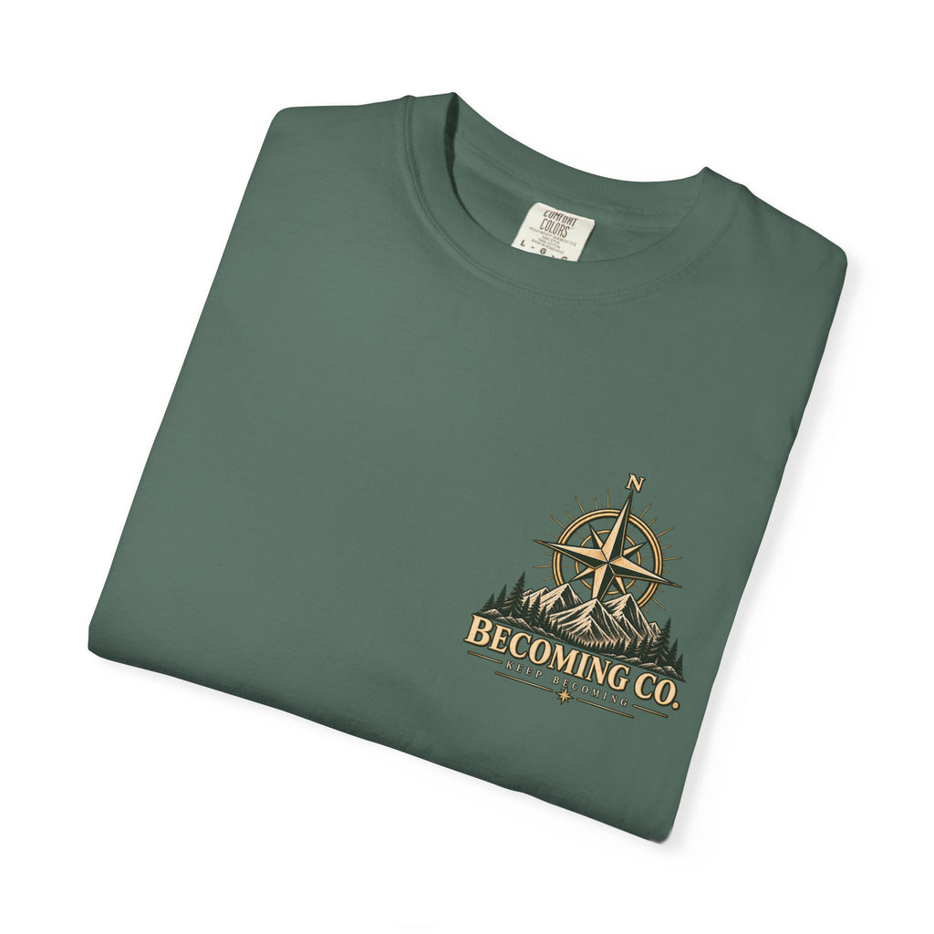 Keep Becoming Unisex Graphic Tee | Vintage Mountain Compass Shirt | Becoming Co.