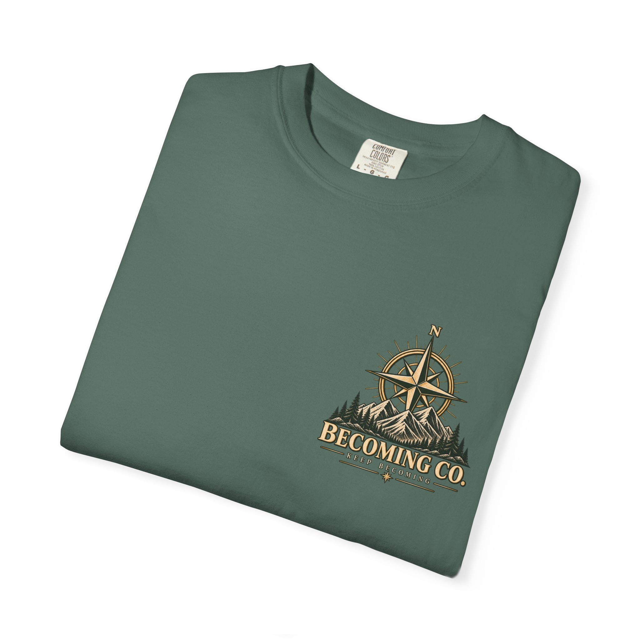 Keep Becoming Unisex Graphic Tee | Vintage Mountain Compass Shirt | Becoming Co.