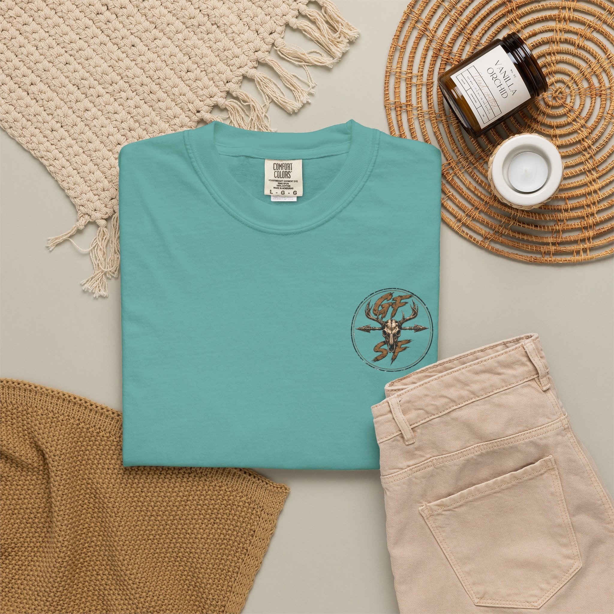 Built Different Hunting Shirt | GF Skull Logo Tee | Truck & Mule Deer Graphic Shirt