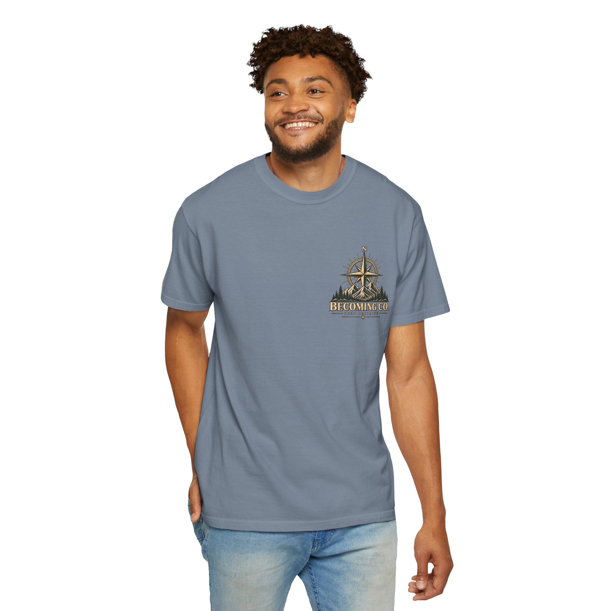 Keep Becoming Unisex Graphic Tee | Vintage Mountain Compass Shirt | Becoming Co.