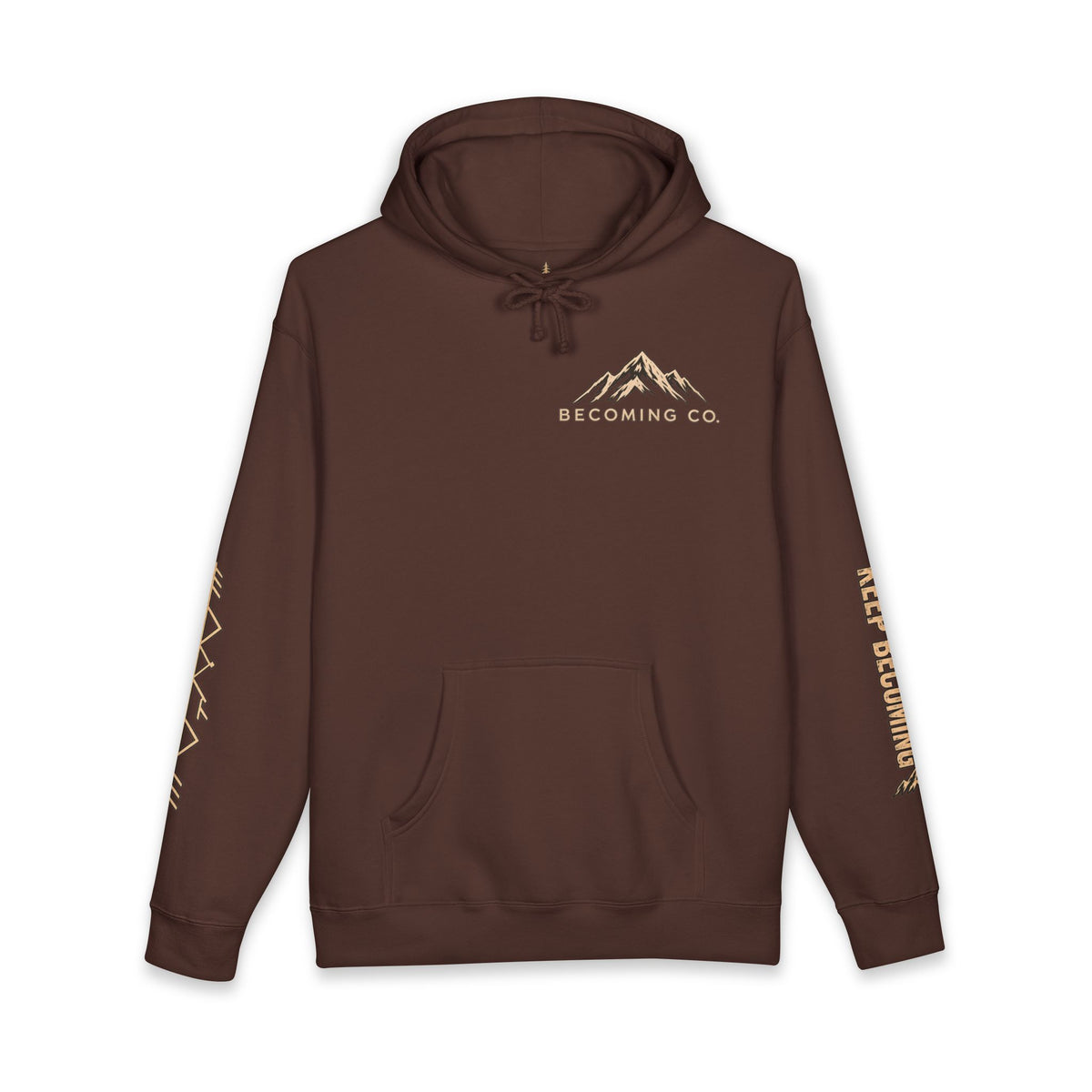 Becoming Co. Keep Becoming Mountain Compass Hoodie | Rugged Outdoor Unisex Hoodie