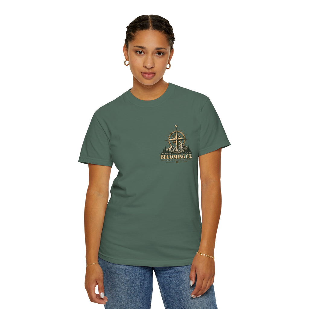 Keep Becoming Unisex Graphic Tee | Vintage Mountain Compass Shirt | Becoming Co.