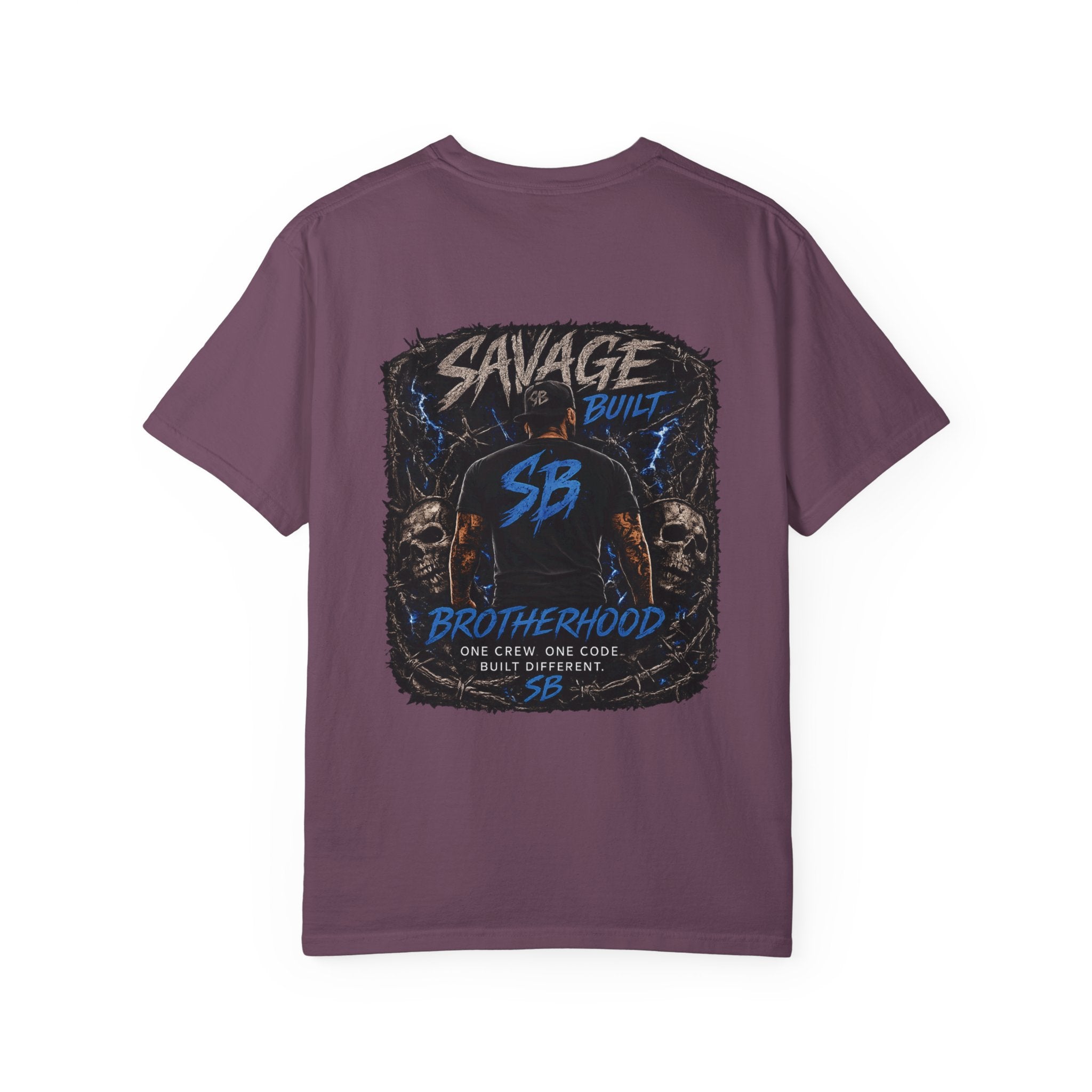 Savage Built Brotherhood T-Shirt | Men’s Graphic Tee | Streetwear Back Print Shirt | SB Logo Tee | Built Different Apparel