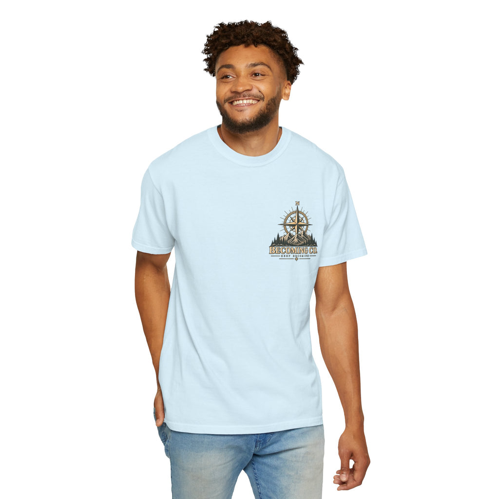 Keep Becoming Unisex Graphic Tee | Vintage Mountain Compass Shirt | Becoming Co.