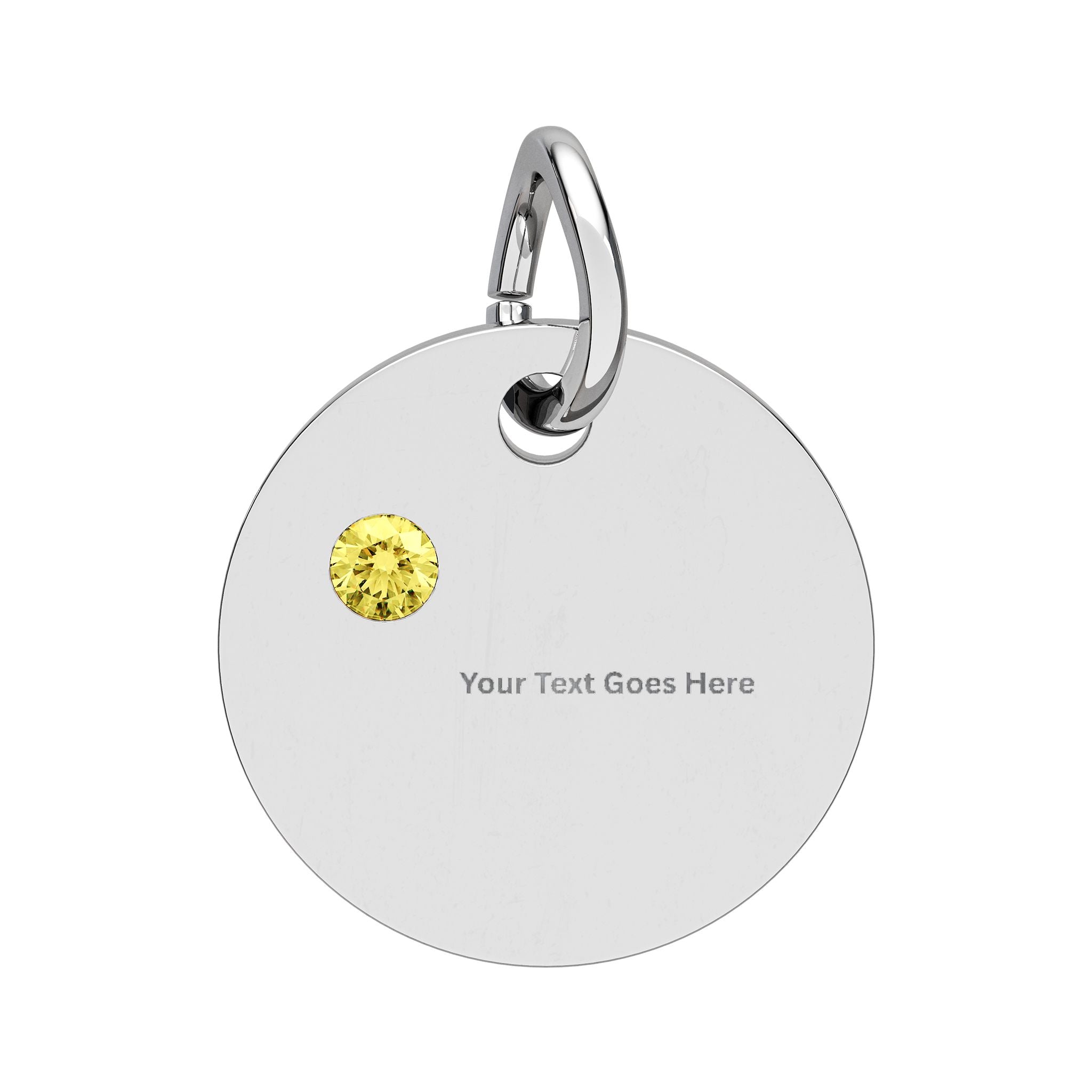 Personalized Birthstone Charm Necklace – Engraved Name Pendant Gift
