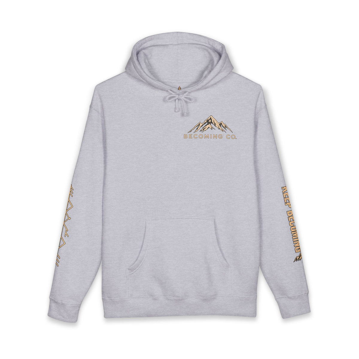 Becoming Co. Keep Becoming Mountain Compass Hoodie | Rugged Outdoor Unisex Hoodie