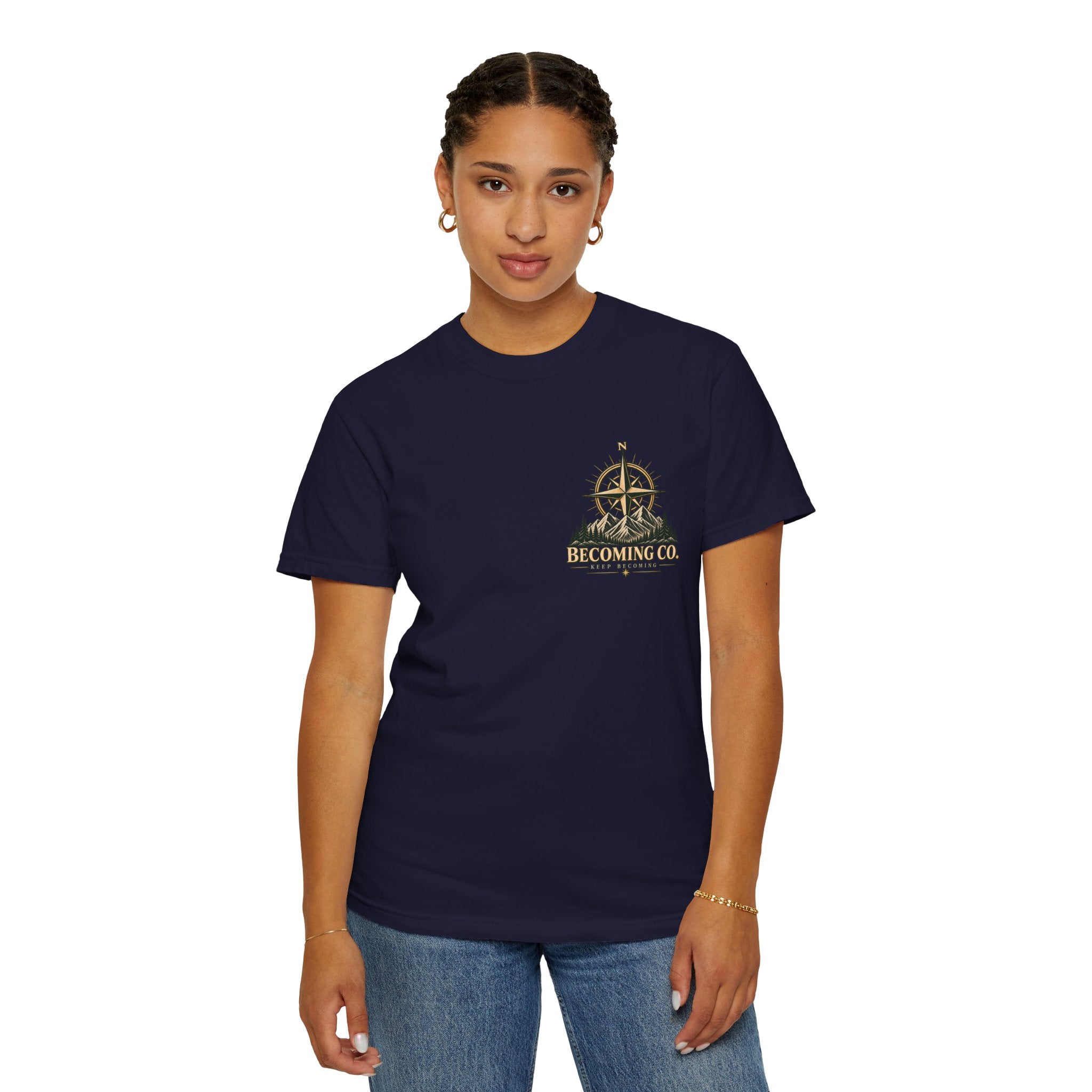 Keep Becoming Unisex Graphic Tee | Vintage Mountain Compass Shirt | Becoming Co.