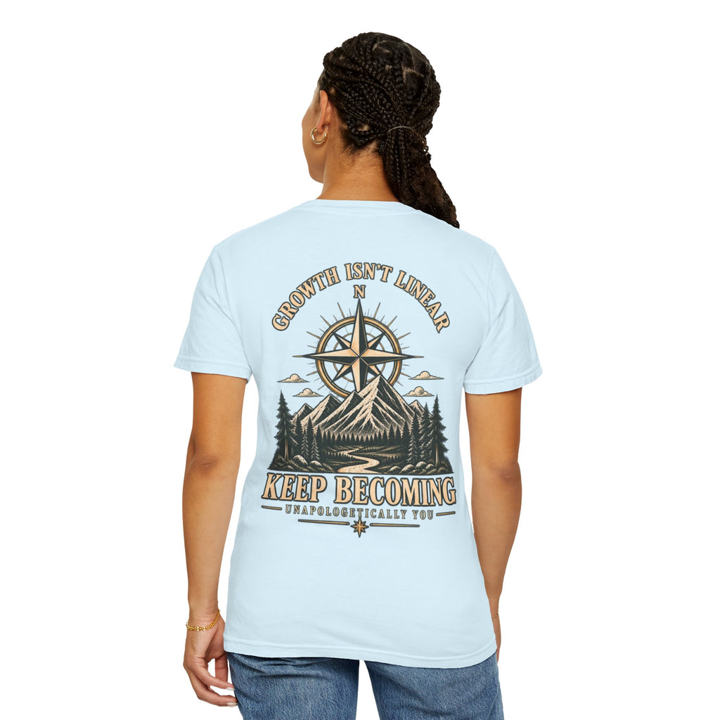 Keep Becoming Unisex Graphic Tee | Vintage Mountain Compass Shirt | Becoming Co.