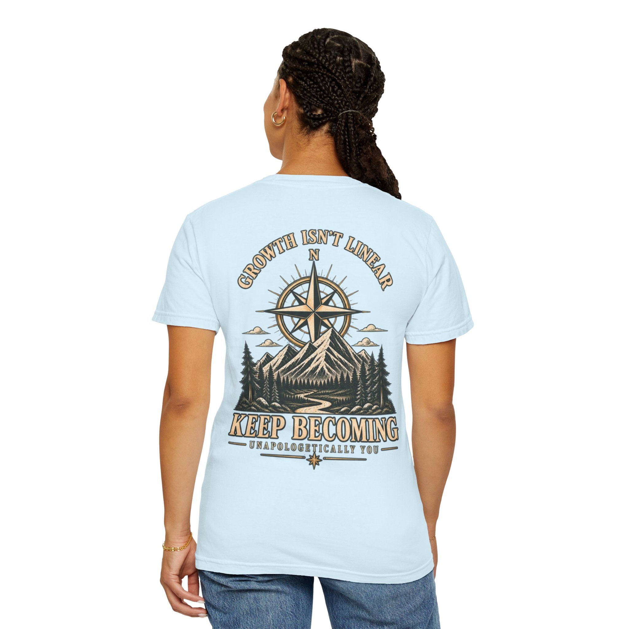 Keep Becoming Unisex Graphic Tee | Vintage Mountain Compass Shirt | Becoming Co.