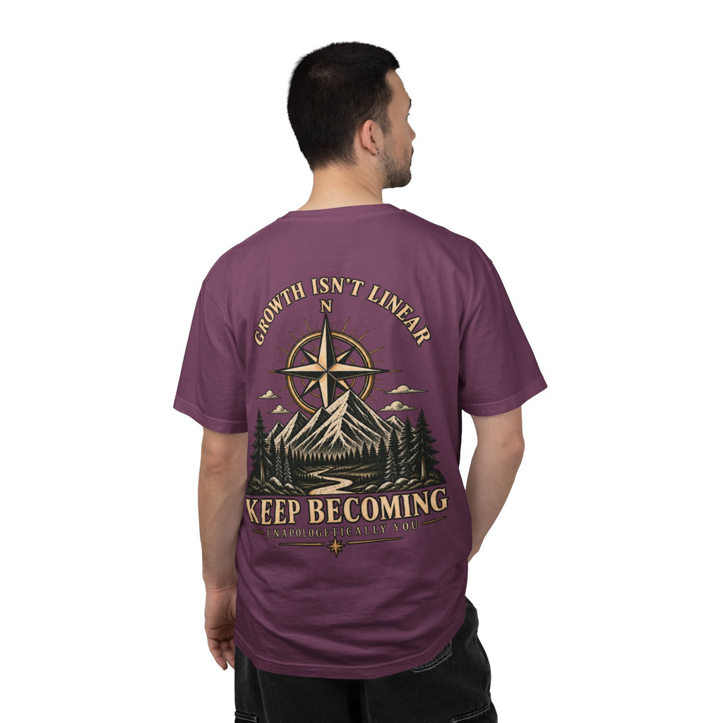 Keep Becoming Unisex Graphic Tee | Vintage Mountain Compass Shirt | Becoming Co.