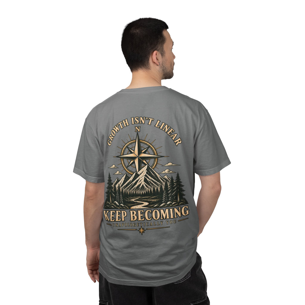 Keep Becoming Unisex Graphic Tee | Vintage Mountain Compass Shirt | Becoming Co.