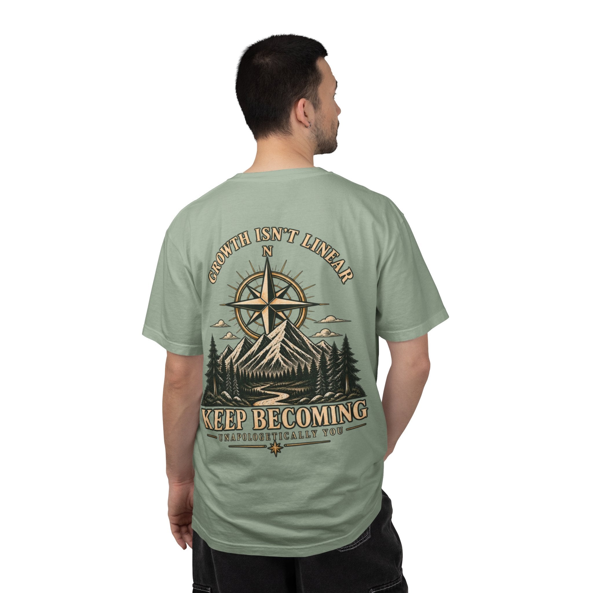 Keep Becoming Unisex Graphic Tee | Vintage Mountain Compass Shirt | Becoming Co.