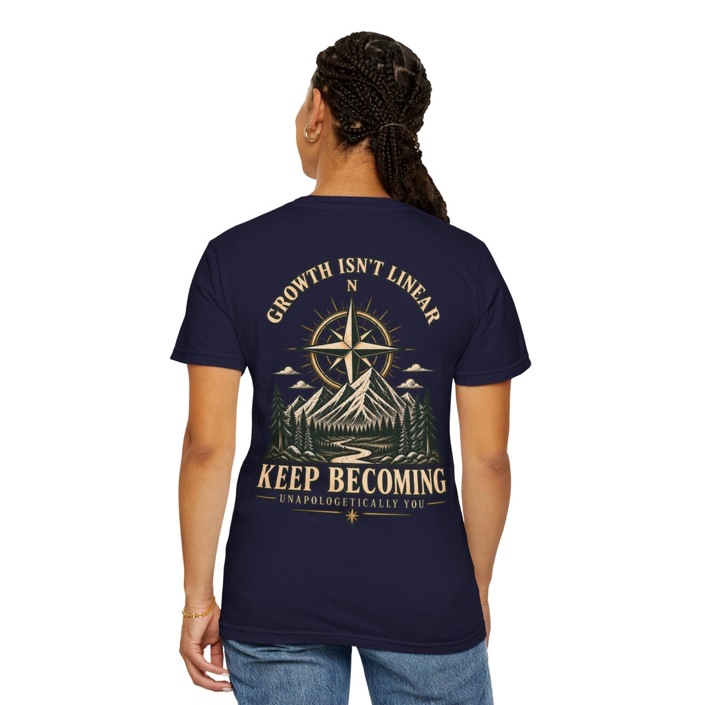 Keep Becoming Unisex Graphic Tee | Vintage Mountain Compass Shirt | Becoming Co.