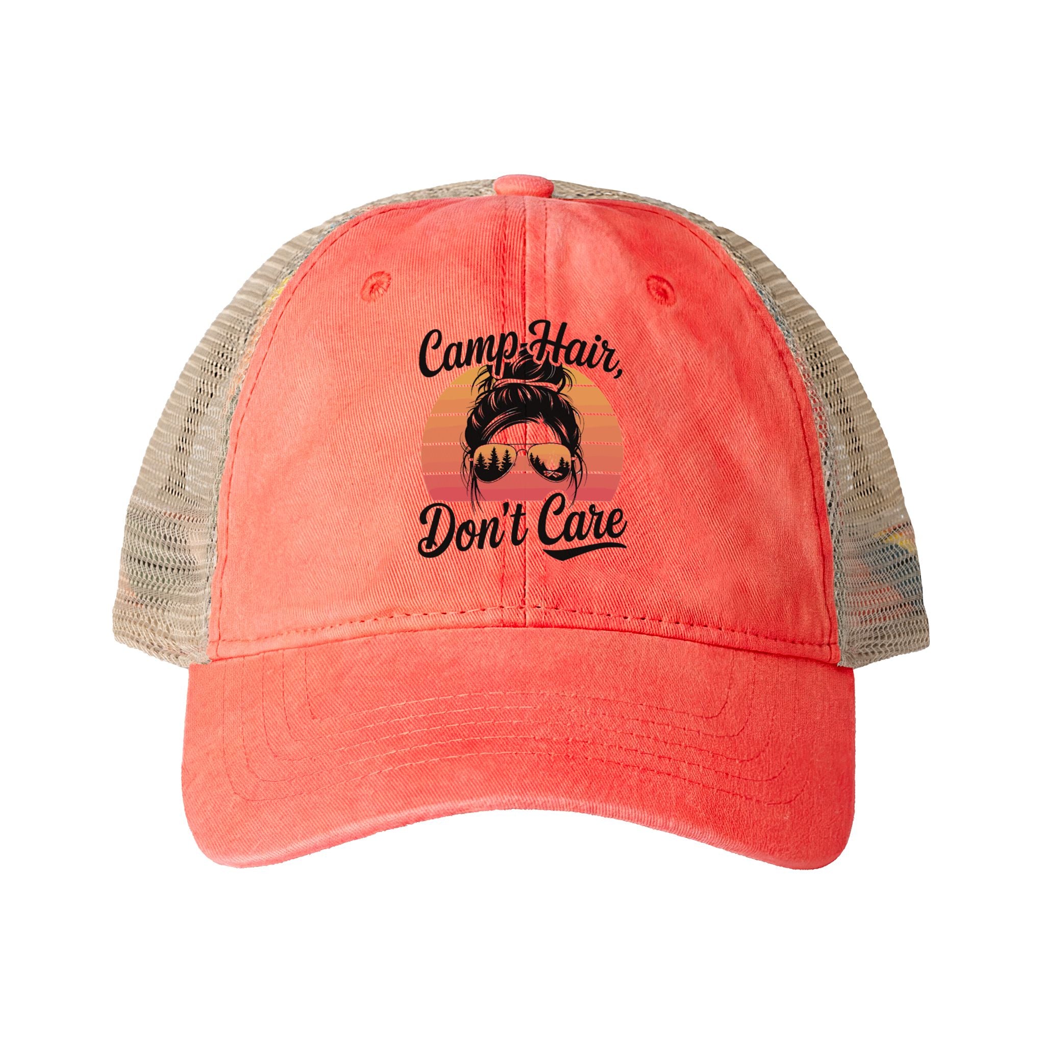 Vintage Washed Ponytail Hat – Women’s Mesh Back Cap | Leopard Print Brim | Casual Summer Baseball Hat
