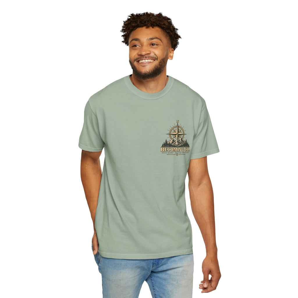Keep Becoming Unisex Graphic Tee | Vintage Mountain Compass Shirt | Becoming Co.