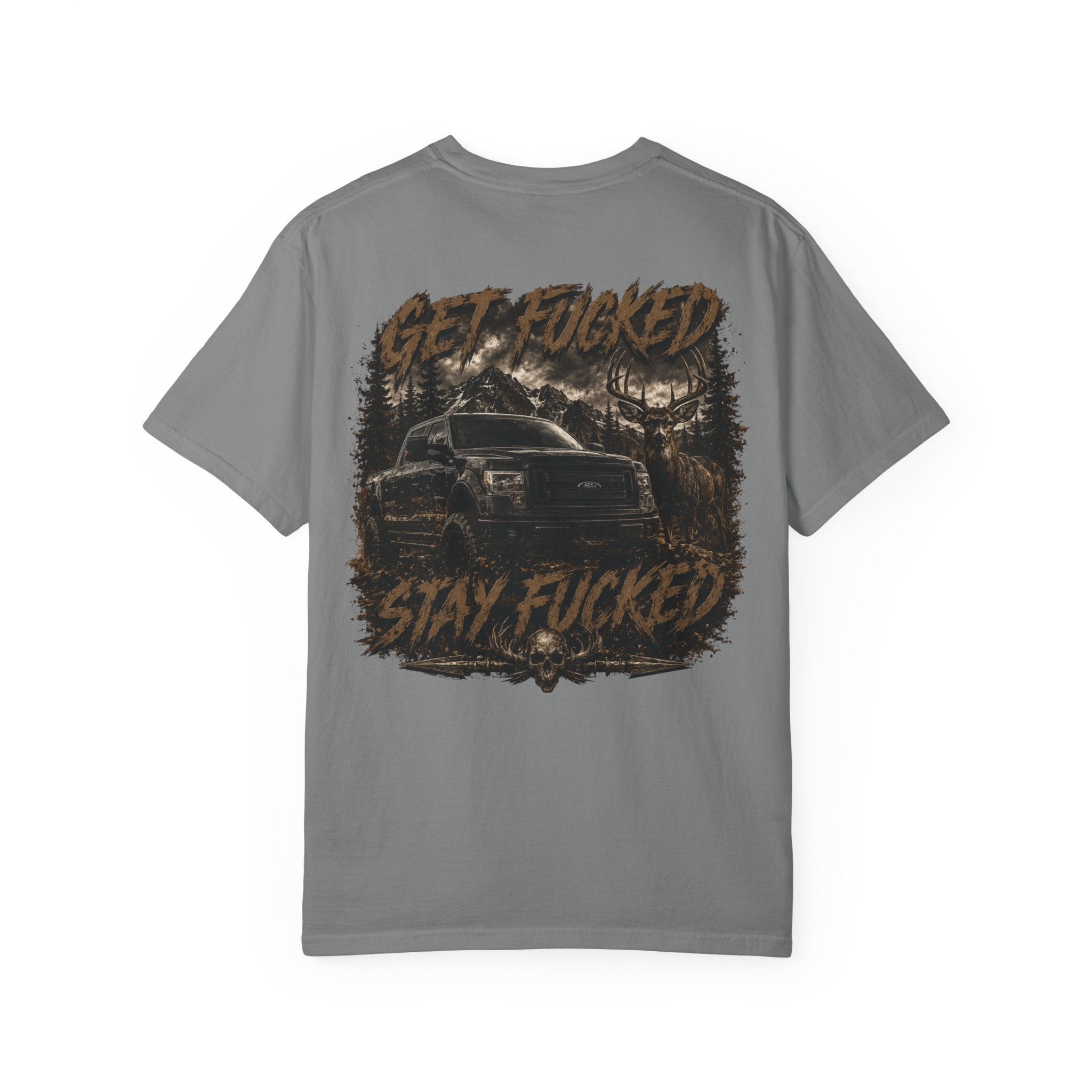 Built Different Hunting Shirt | GF Skull Logo Tee | Truck & Mule Deer Graphic Shirt