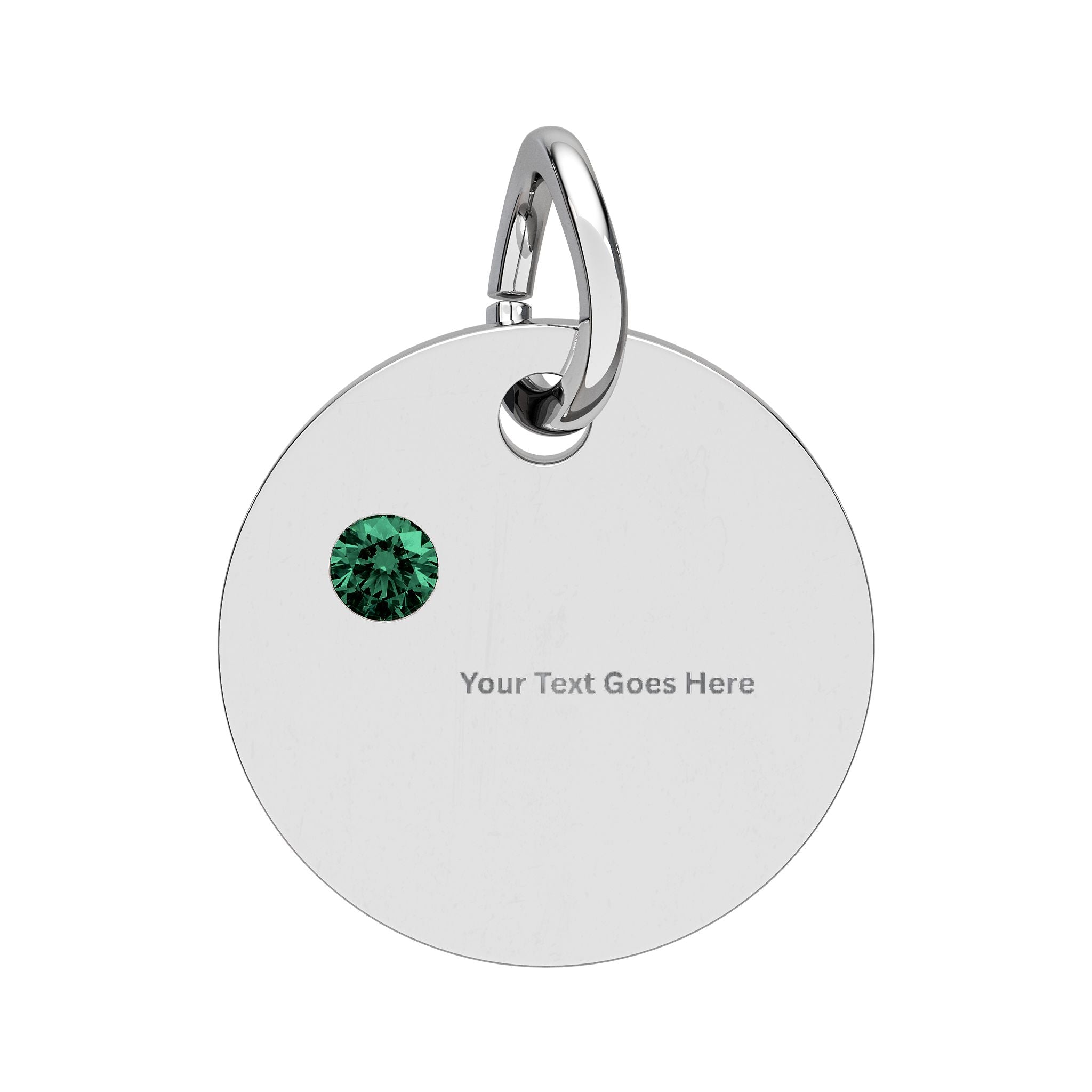 Personalized Birthstone Charm Necklace – Engraved Name Pendant Gift