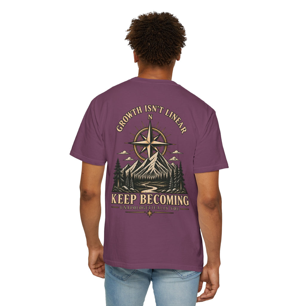 Keep Becoming Unisex Graphic Tee | Vintage Mountain Compass Shirt | Becoming Co.
