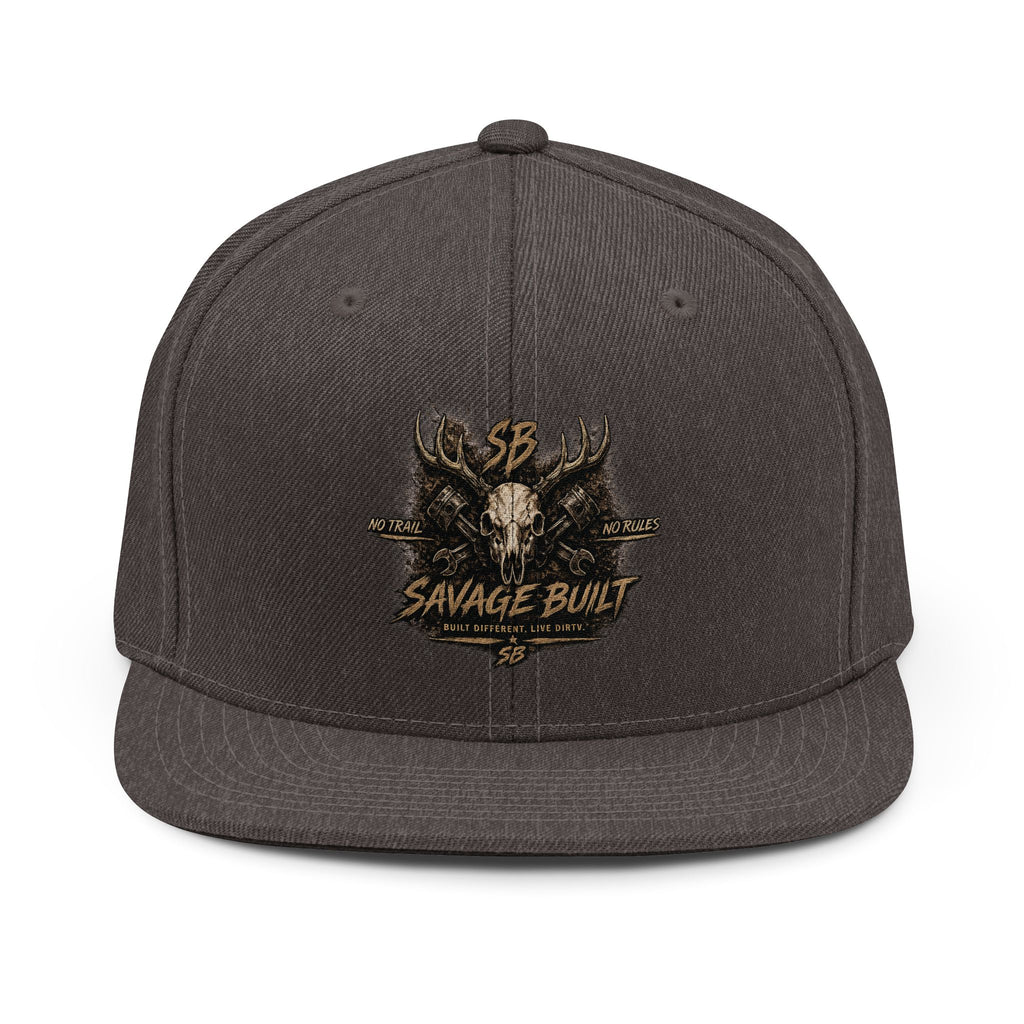 Savage Built Hat | Deer Skull Antler Snapback | Country Trucker Cap | Hunting Hat | Outdoor Streetwear Cap