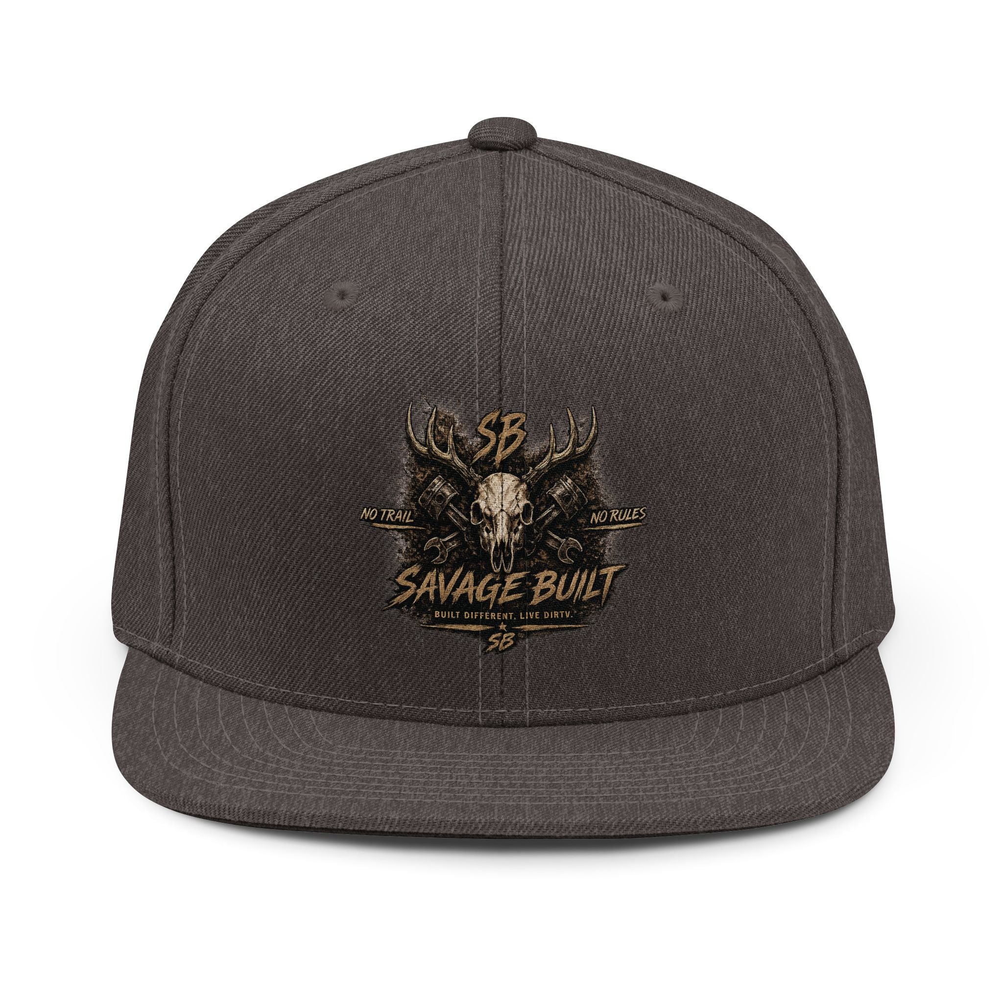 Savage Built Hat | Deer Skull Antler Snapback | Country Trucker Cap | Hunting Hat | Outdoor Streetwear Cap