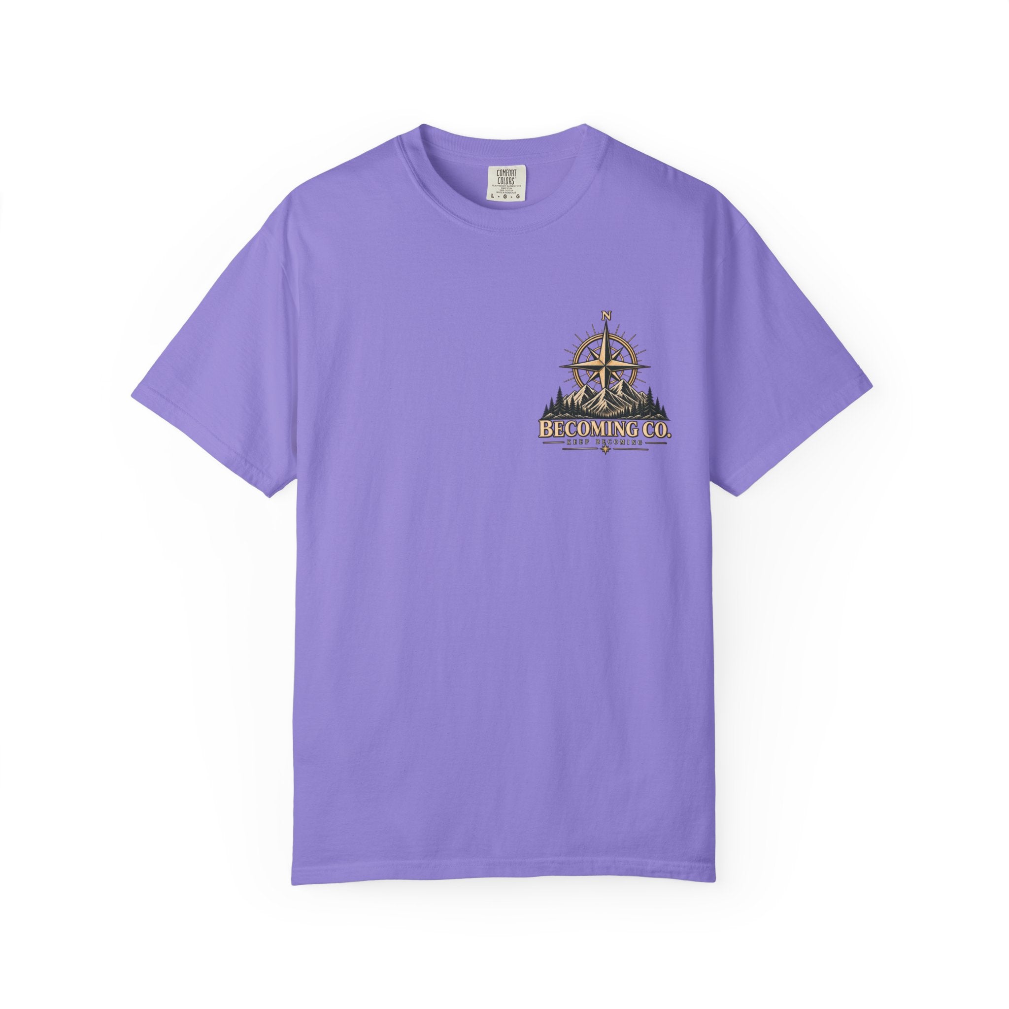 Keep Becoming Unisex Graphic Tee | Vintage Mountain Compass Shirt | Becoming Co.