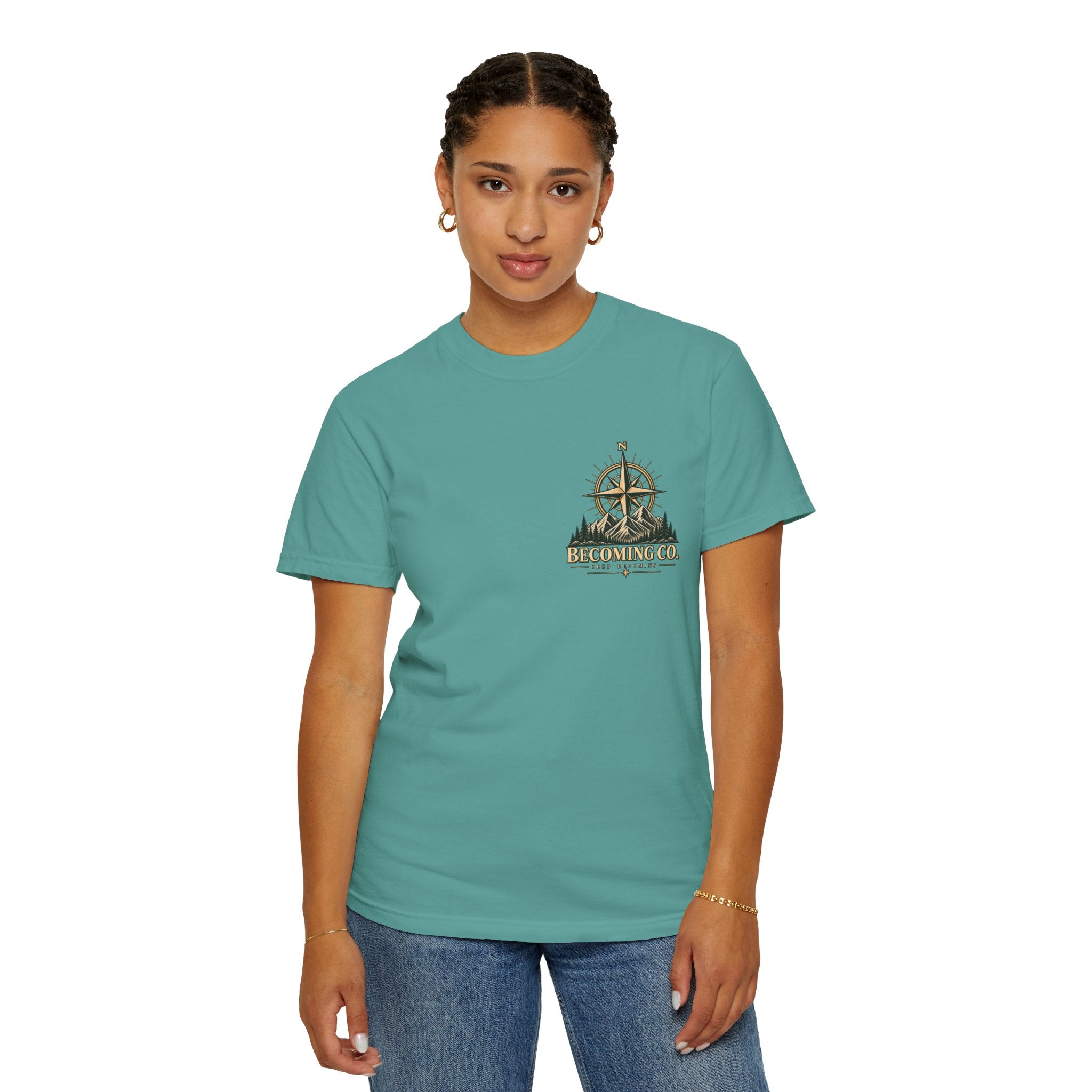 Keep Becoming Unisex Graphic Tee | Vintage Mountain Compass Shirt | Becoming Co.