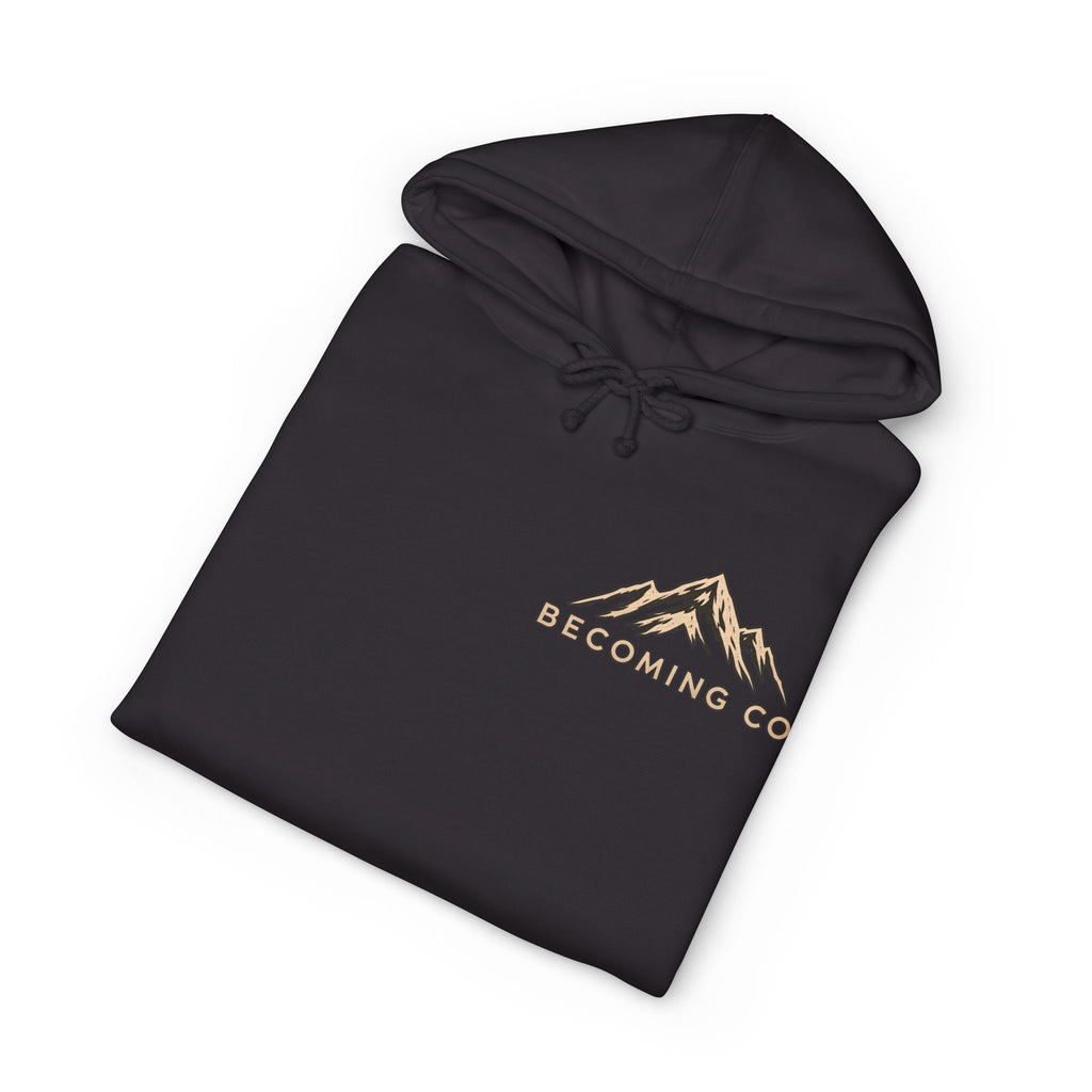 Becoming Co. Keep Becoming Mountain Compass Hoodie | Rugged Outdoor Unisex Hoodie