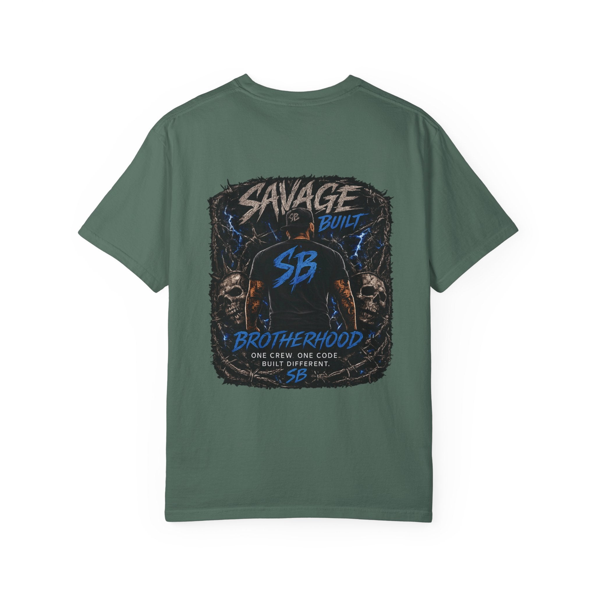 Savage Built Brotherhood T-Shirt | Men’s Graphic Tee | Streetwear Back Print Shirt | SB Logo Tee | Built Different Apparel