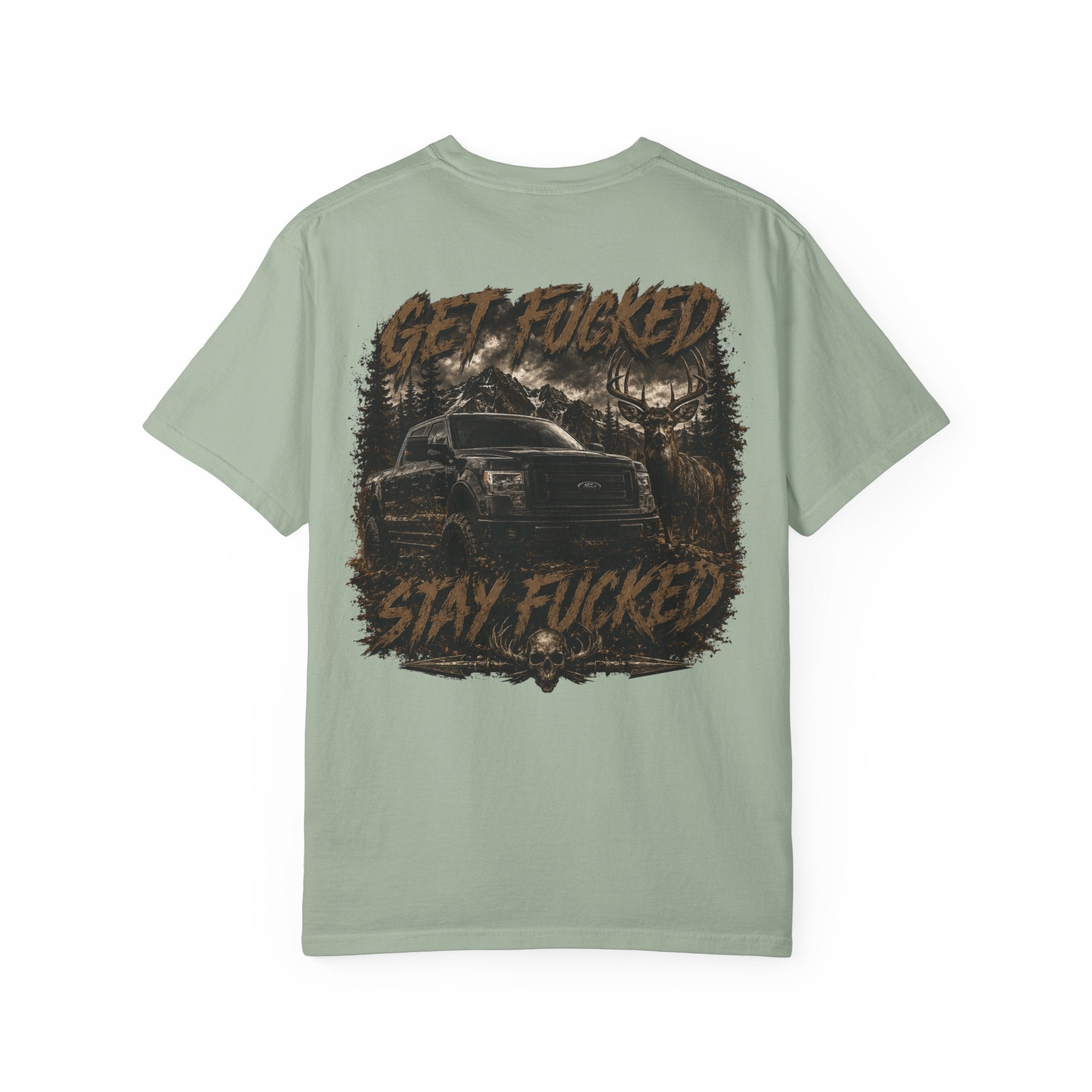 Built Different Hunting Shirt | GF Skull Logo Tee | Truck & Mule Deer Graphic Shirt
