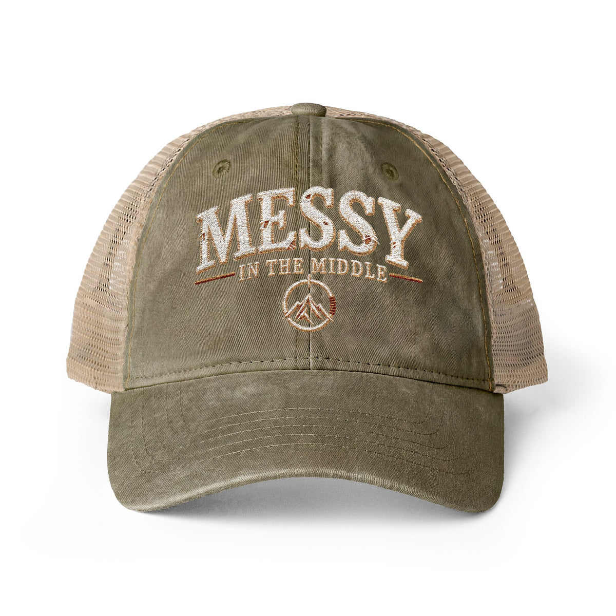 Messy in the Middle Washed Trucker Hat | Becoming Co.