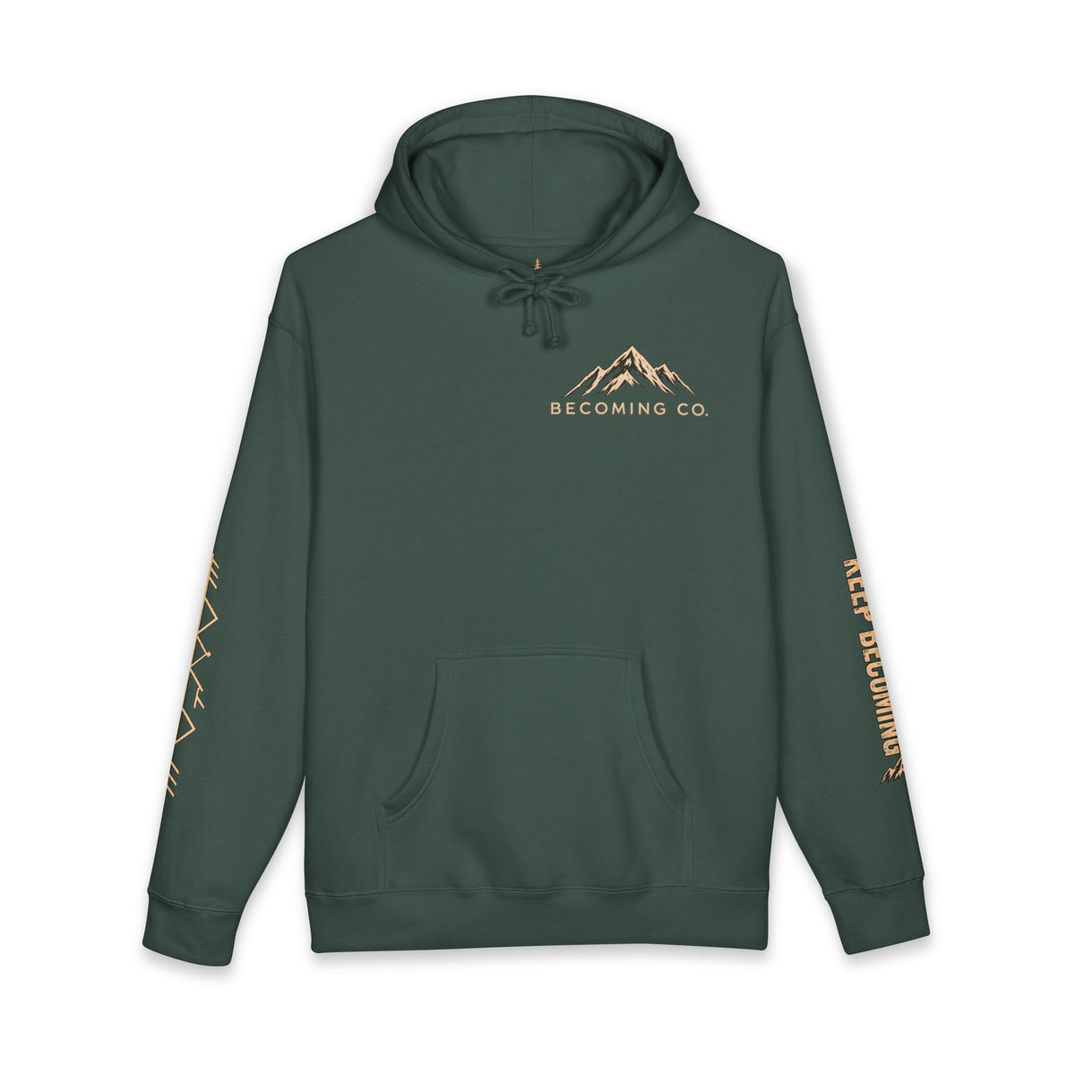 Becoming Co. Keep Becoming Mountain Compass Hoodie | Rugged Outdoor Unisex Hoodie