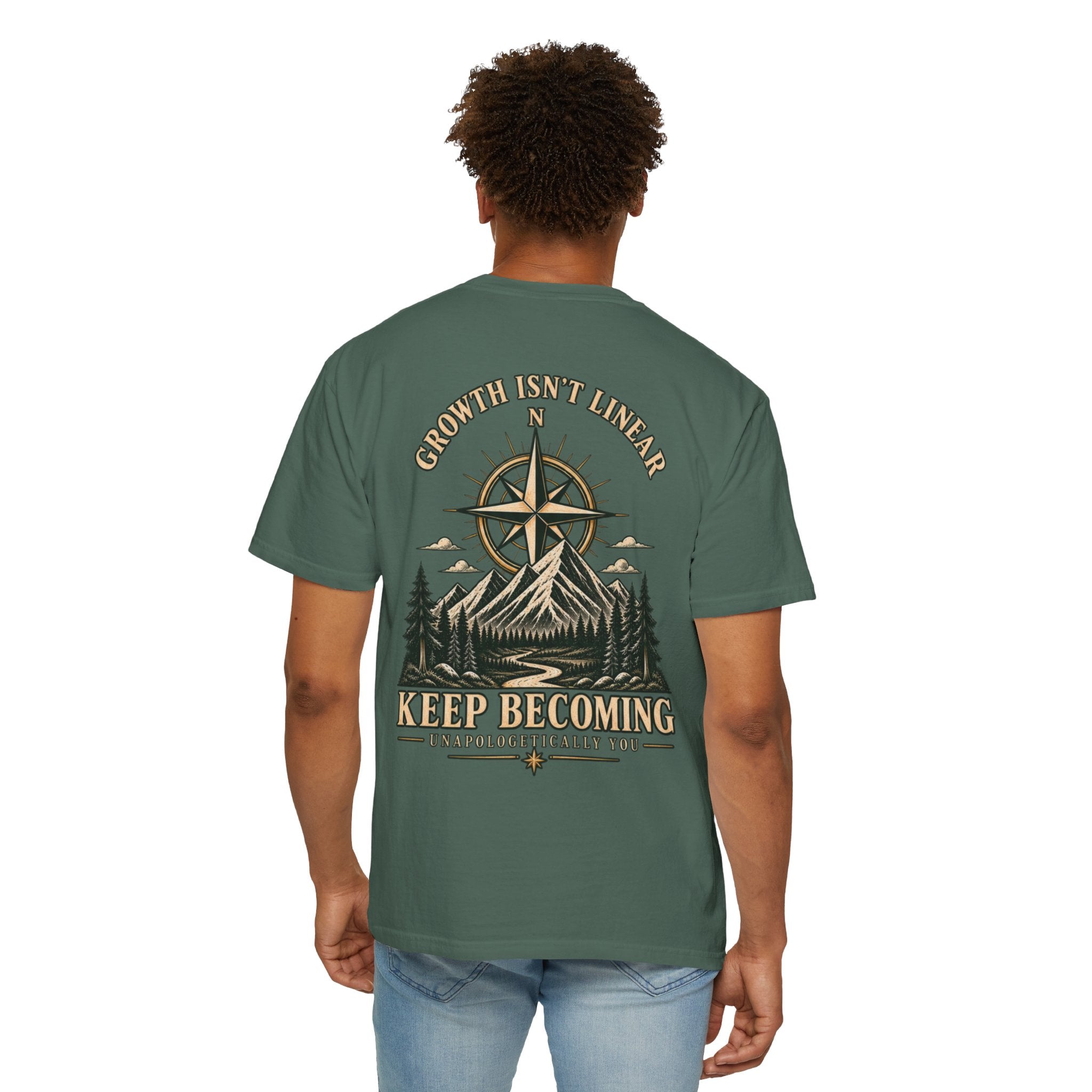 Keep Becoming Unisex Graphic Tee | Vintage Mountain Compass Shirt | Becoming Co.