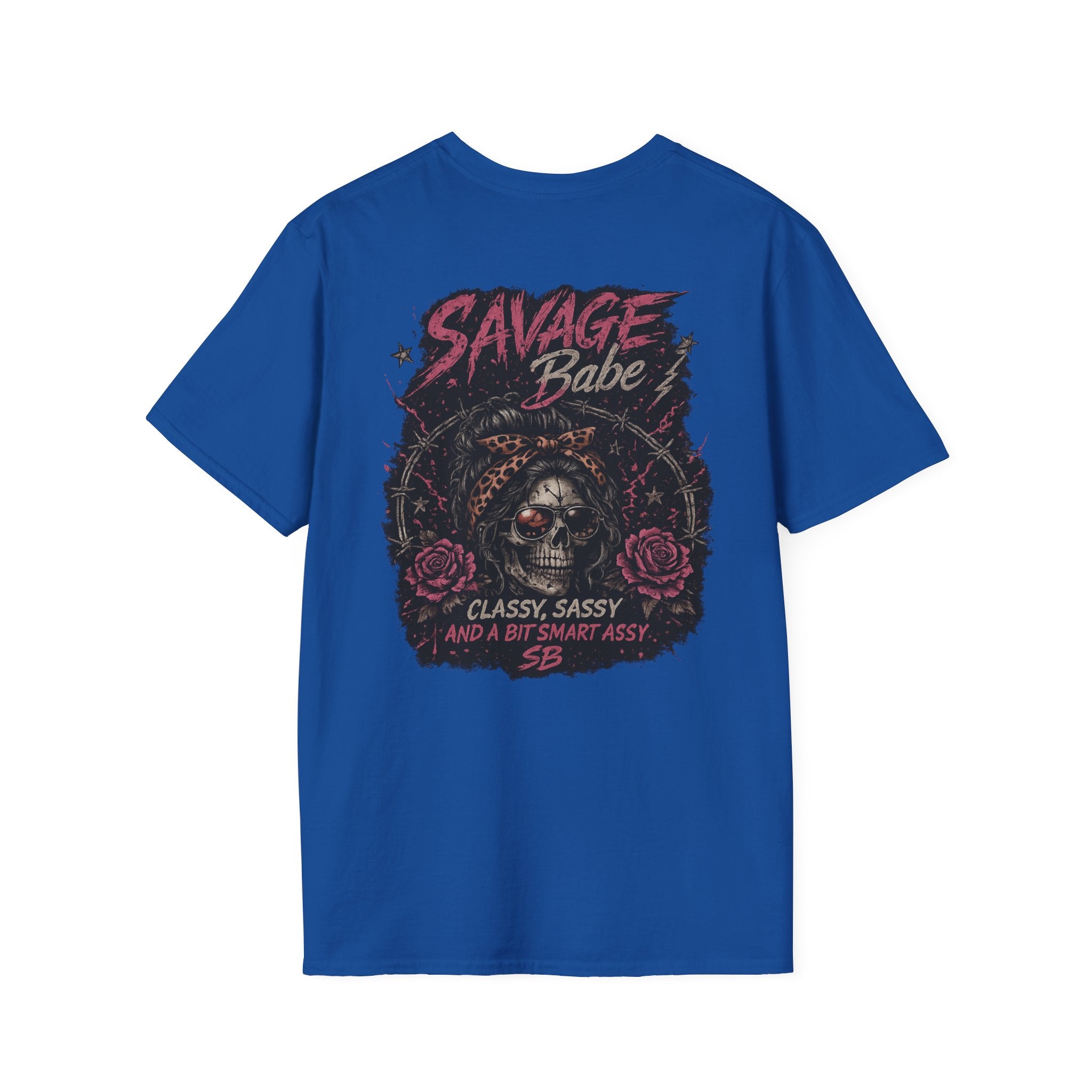 Savage Babe Skull Graphic T-Shirt | Edgy Streetwear Tee | Grunge Aesthetic Shirt | Bold Back Print | Classy Sassy Shirt