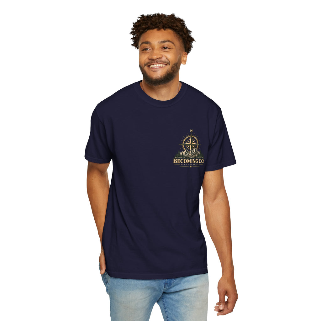 Keep Becoming Unisex Graphic Tee | Vintage Mountain Compass Shirt | Becoming Co.