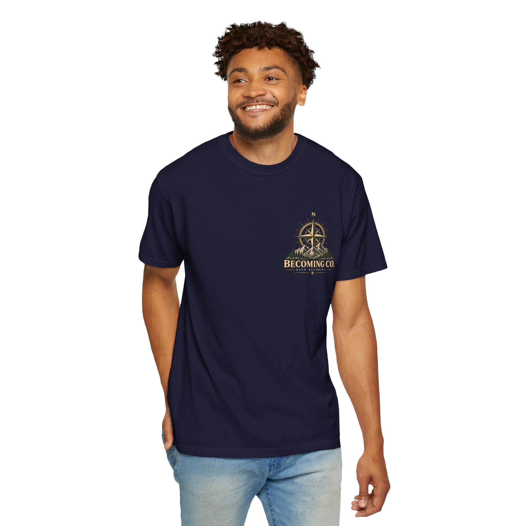 Keep Becoming Unisex Graphic Tee | Vintage Mountain Compass Shirt | Becoming Co.