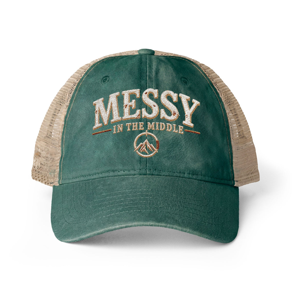 Messy in the Middle Washed Trucker Hat | Becoming Co.