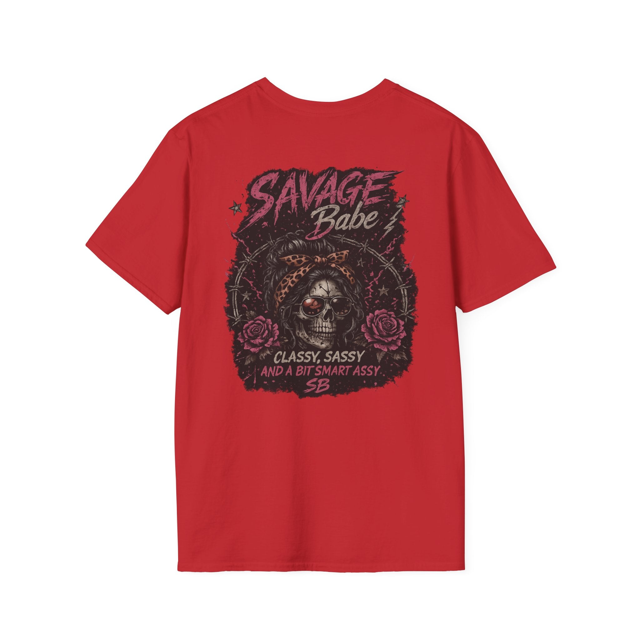 Savage Babe Skull Graphic T-Shirt | Edgy Streetwear Tee | Grunge Aesthetic Shirt | Bold Back Print | Classy Sassy Shirt