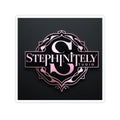 Stephinitely Studio Logo Sticker – Elegant Pink Monogram Kiss-Cut Sticker