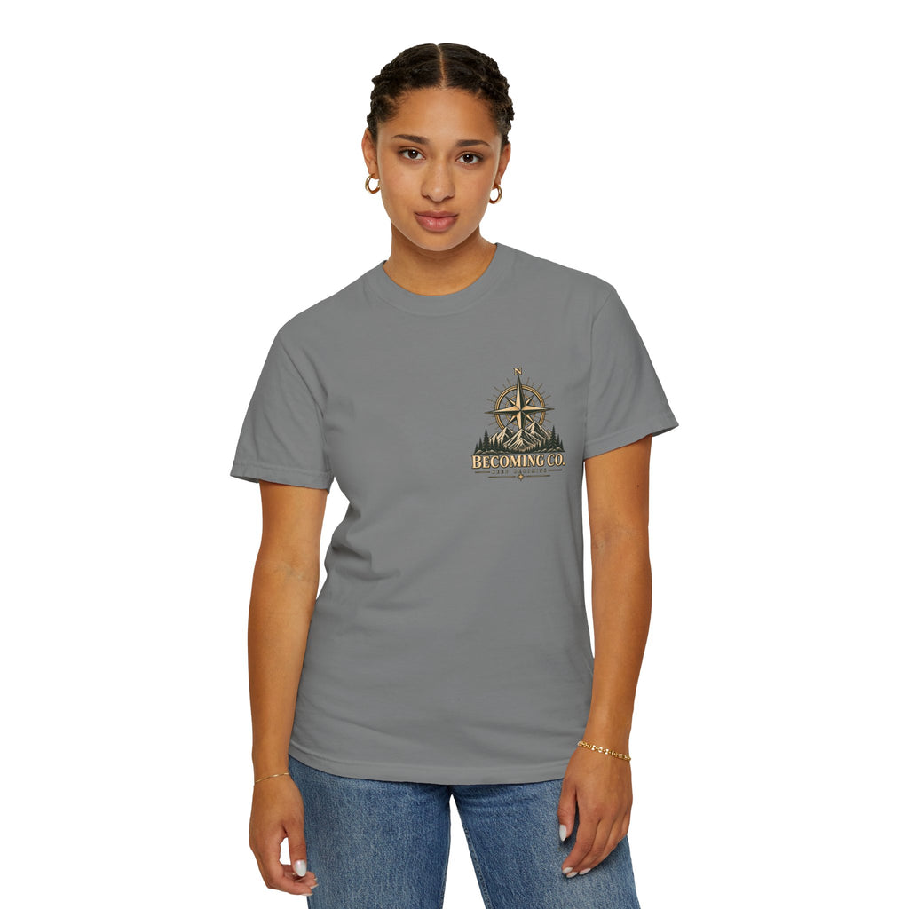Keep Becoming Unisex Graphic Tee | Vintage Mountain Compass Shirt | Becoming Co.
