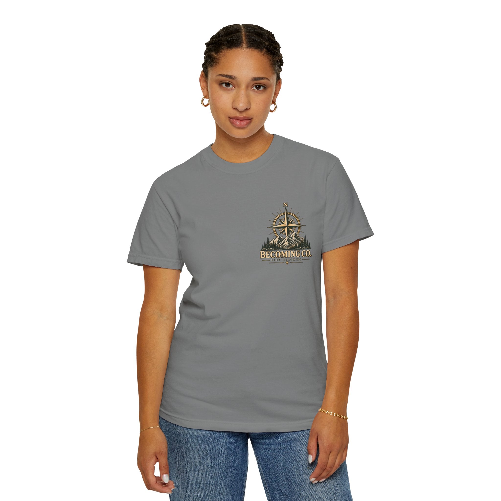Keep Becoming Unisex Graphic Tee | Vintage Mountain Compass Shirt | Becoming Co.