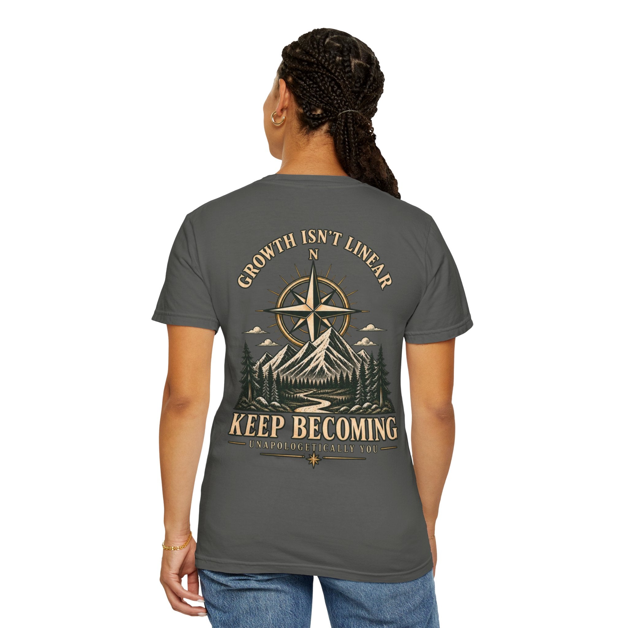 Keep Becoming Unisex Graphic Tee | Vintage Mountain Compass Shirt | Becoming Co.